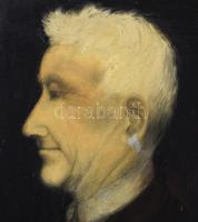 Kalo jelzéssel: Portré (Önarckép?). Olaj, vászon. Kissé sérült. Dekoratív, kopott fakeretben, 60x55,...