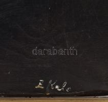 Kalo jelzéssel: Portré (Önarckép?). Olaj, vászon. Kissé sérült. Dekoratív, kopott fakeretben, 60x55,...