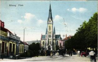 1915 Kőszeg, Fő tér, templom, Rosenstingl Jakab bútoráruház üzlete