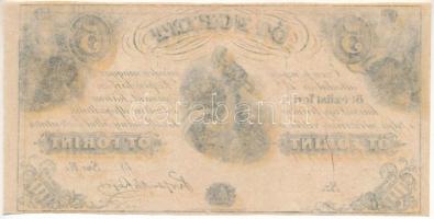1852. 5Ft "Kossuth bankó" kitöltetlen "E", ívszéllel T:AU 
Hungary 1852. 5 Fori...