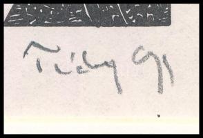 Tichy Gyula (1879-1920): Akt, nyomat, paszpartuban, utólagos jelzéssel, 11×9 cm