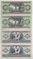 1962. 10Ft + 1969. 10Ft + 1975. 20Ft (5x) + 1980. 50Ft T:F közte szép papír