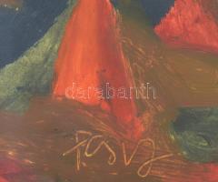 Csepeli Németh Miklós (1934-2012): Színes kép. Olaj, papír, jelezve jobbra középen lent, üvegezett f...