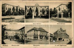 1944 Miskolc, Tüzér laktanya, Korona szálló, zene palota, Római katolikus főgimnázium (EK)