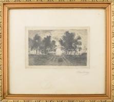 Rudnay Gyula (1878-1957): Naplemente. Rézkarc, papír, jelzett, üvegezett fakeretben, 15×23 cm