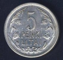 Litvánia 1925. 5L Ag T:3+