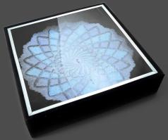 Dísztál. Irán, XX. sz. kézzel festett zománcozott réz, jelzett, d: 40 cm Díszodobozban