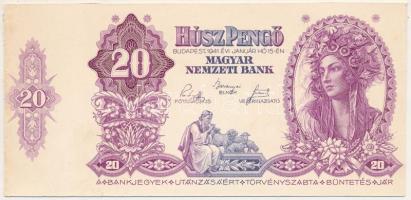 1941. 20P egyoldalas lila-kék nyomat, az 1958-as Magyar Grafika 10. éves jubileumi számából kézzel kivágva T:UNC,AU hátoldalon kis folt