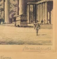 Olvashatatlan jelzéssel: Berlin, Brandenburgi kapu, 1930-as évek. Rézkarc, papír. Lap alján "Er...