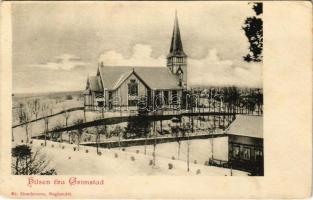 Grimstad (Kommune), parish church at winter