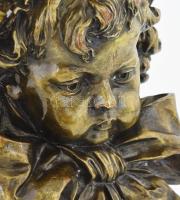 Émile Coriolan Hippolyte Guillemin (1841 - 1907) után: Kislány. Bronz, Jelzett, fa talapzaton (melyb...