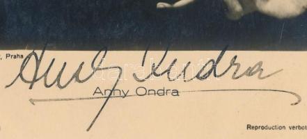 Anny Ondra (szül. Anna Sophie Ondráková) (1903-1987) cseh színésznő autográf aláírása őt ábrázoló fo...