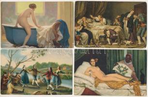 20 db RÉGI Stengel litho művész képeslap vegyes minőségben / 20 pre-1945 Stengel litho art postcards...