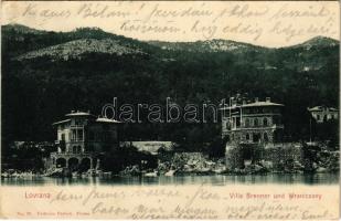 1904 Lovran, Laurana, Lovrana; Villa Brenner und Wraniczany / villas (EK)