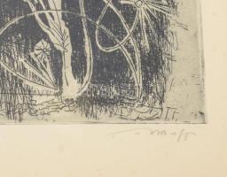 Hincz Gyula (1904-1986): (...) napraforgók, rézkarc, papír, jelzett, üvegezett fakeretben, lapszéli ...