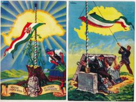 9 db MODERN postatiszta repro képeslap: magyar irredenta propaganda