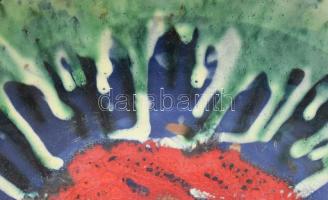 Városlőd mázas kerámia nagyméretű dísztál, jelzett, kis kopással, d: 36 cm /// KIZÁRÓLAG SZEMÉLYES Á...