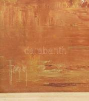 Hargitai Zsigmond (1942-2004): Ártéri erdő. Olaj, farost, jelzett, fakeretben. 22,5x34 cm