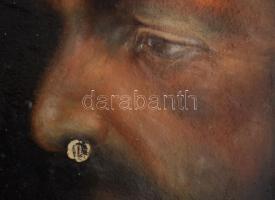 Kalo Zoltán (-): Turbános portréja. Olaj, karton. Kissé sérült. Dekoratív fakeretben. 34x22 cm