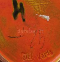 Karda Imre (1919-1998): Kaspó. Kopással, jelzett, d: 24 cm, m: 7,5 cm