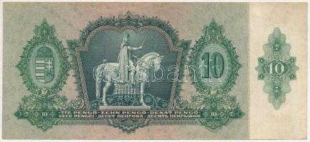 1936. 10P csillagos sorozatszám " *B 199 050500" látványos nyomdai papírránccal T:F 
Adam...