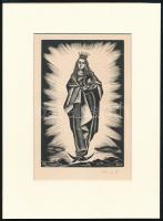 Molnár C. Pál (1894-1981): Mária. Fametszet, papír, utólagos jelzéssel, paszpartuban, 17×11 cm