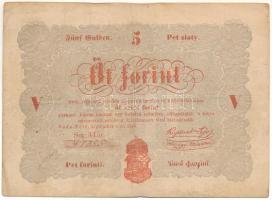 1848. 5Ft Kossuth bankó vörösesbarna nyomat AÜo. 361055 T:F  Adamo G109