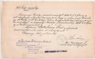 Budapest 1891. "Balatontavi Gőzhajózási Részvény -Társaság" részvénye 200Ft-ról szelvények...