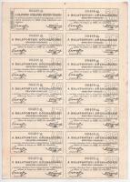 Budapest 1891. "Balatontavi Gőzhajózási Részvény -Társaság" részvénye 200Ft-ról szelvények...