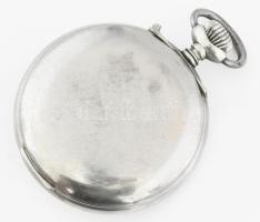 Ébresztő funkciós Junghans fém zsebóra sérült számlappal, működő szerkezettel d: 5 cm