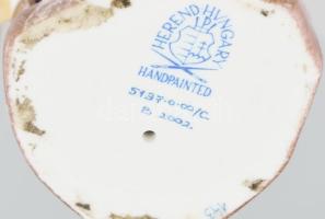 Herendi madárka. Jelzett, kézzel festett, csőrén minimális kopással, m: 12,5 cm