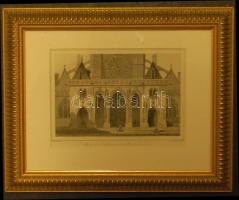 cca 1850 Leon Gaucherel: (1816-1886) Paris Notre Dame acélmetszet keretben / Etching in frame  cm