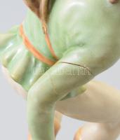Herendi táncoló figura. Kézzel festett, jelzett, ragasztott 29 cm