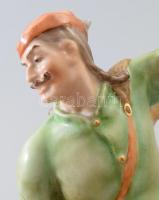 Herendi táncoló figura. Kézzel festett, jelzett, ragasztott 29 cm