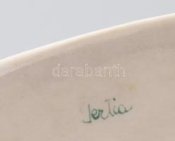 Herendi nyulak. Kézzel festett, jelzett, fülén apró lepattanással 13x13 cm