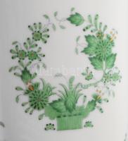 Herendi indiai kosár mintás váza. Kézzel festett, jelzett, hibátlan m: 23 cm