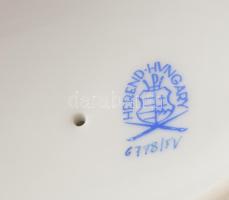 Herendi indiai kosár mintás váza. Kézzel festett, jelzett, hibátlan m: 23 cm