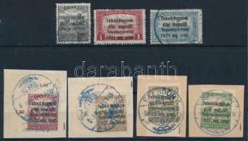 Nyugat-Magyarország I. 1921 7 klf bélyeg Bodor vizsgálójellel, az 50f és a 2,50K hármaslyukasztásal (**50.150)
