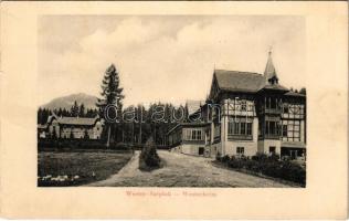 Tátraszéplak, Tatranska Polianka, Westerheim (Tátra, Magas-Tátra, Vysoké Tatry); szállodák / hotel (képeslapfüzetből / from postcard booklet) (non PC) (felületi sérülés / surface damage)