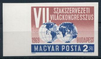 1969 Események (VII.) - Szakszervezeti Világkongresszus ívszéli vágott bélyeg