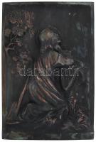 Réz fali kegykép. cca 19. sz. vége, patinás, egyik rögzítőrész sérült, 35x23,5 cm