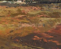 Szanthoffer Imre (1930-2007): Utca lovaskocsival. Olaj, farost, jelezve jobbra lent. Dekoratív faker...