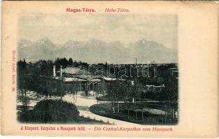 Tátra, Magas Tátra, Vysoké Tatry; Husz park és Tátra (Központi Kárpátok). Divald Adolf 28. / Central-Karpathen, Huszpark und Tatra / Fatransko-tatranská oblast / Carpathian Mountains, holiday resort (EK)