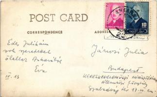 1943 Ankara, Angora; Istasyon F.Ö. / railway station, autobus, automobiles. photo (EK)