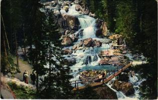 Tátra, Magas-Tátra, Vysoké Tatry; Tarpataki vízesés. Paul Bender kiadása / Kohlbacher Wasserfall / waterfall