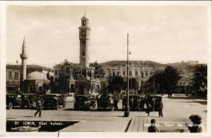Izmir, Smyrne; Tour du montre / Saat kulesi / clock tower, automobiles