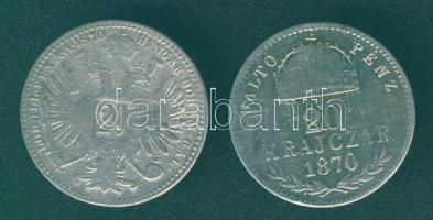 1870KB 20kr Ag T:3 + Ausztria 1870. 20Kr Ag T:3
