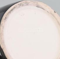 Fekete-fehér mázas kerámia design váza. Jelzés nélkül, hibátlan, m: 15 cm