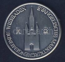 NSZK 1987. "125 éves a Marktkirche Wiesbadenben" ffém emlékérem T:2