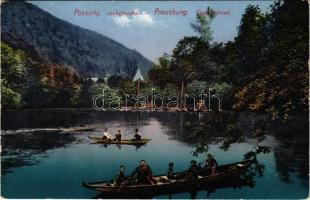 1911 Pozsony, Pressburg, Bratislava; Vaskutacska, csónakázók. Kiadja Kaufmann / Eisenbrünnel (Eisenbründl) / Zelezná Studienka / lake, boats